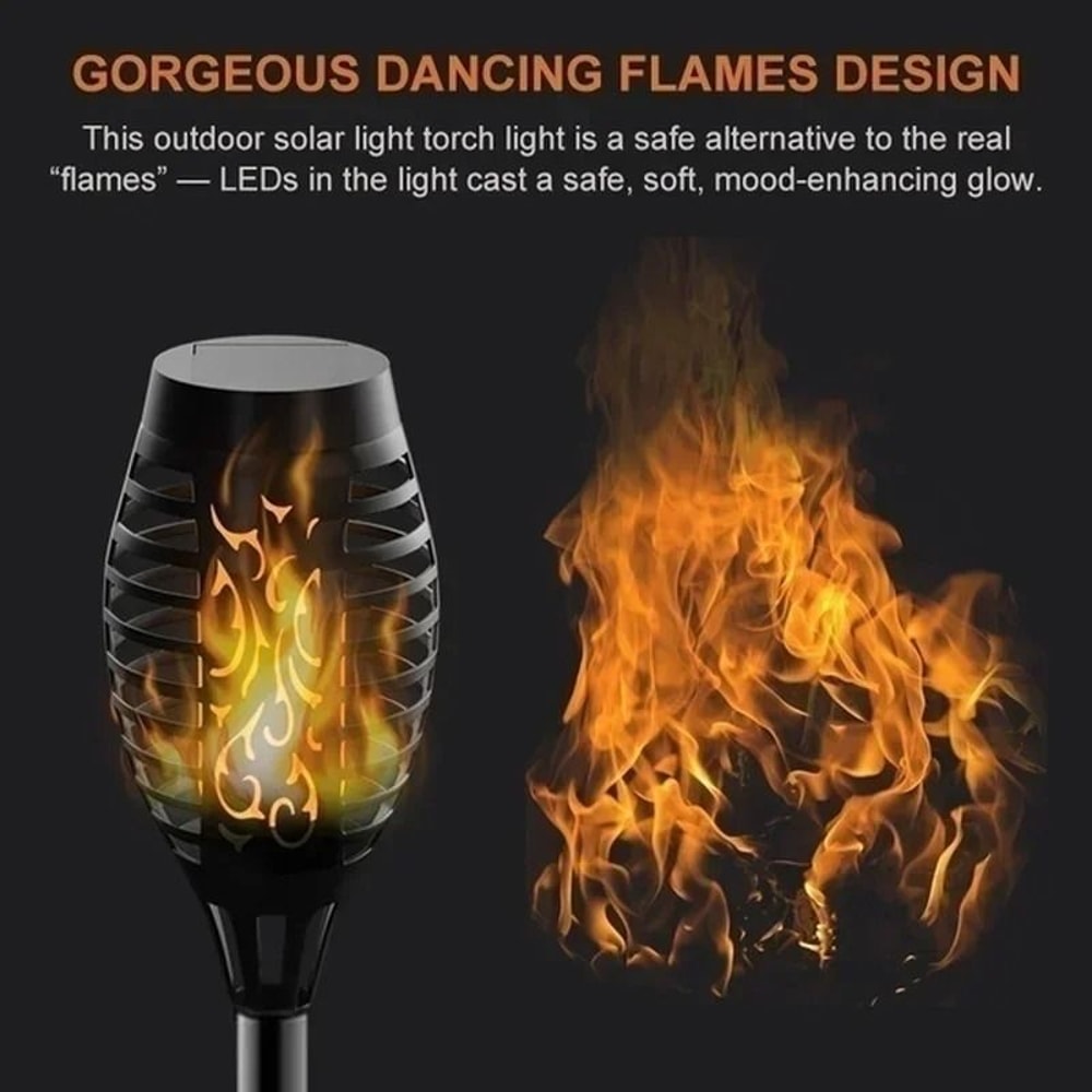 Solar Flame Torch Light Flickering Outdoor Garden Decoration 0