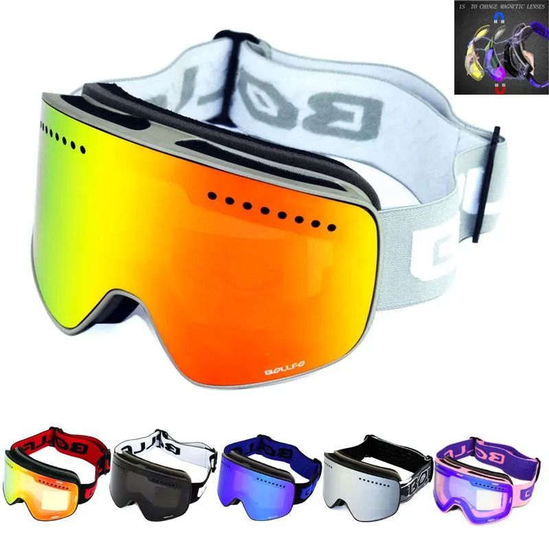 Magnetic Double Layer Polarized Ski Goggles With UV400 Protection 0