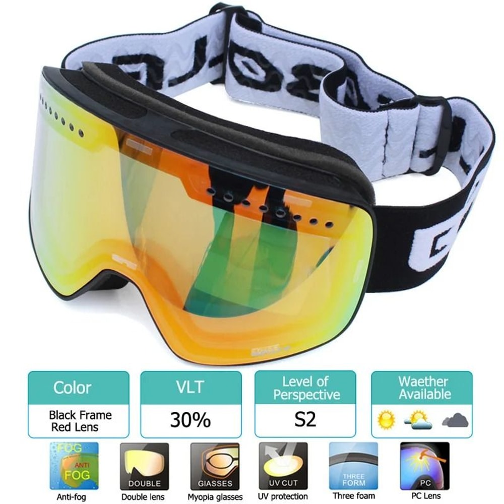 Magnetic Double Layer Polarized Ski Goggles With UV400 Protection 21