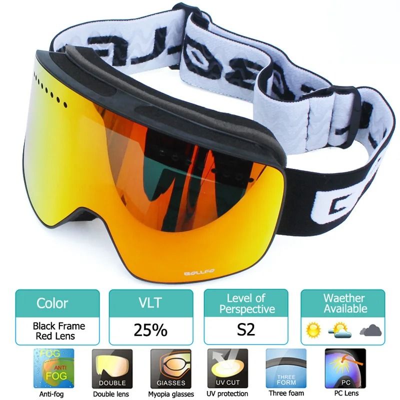Magnetic Double Layer Polarized Ski Goggles With UV400 Protection 23