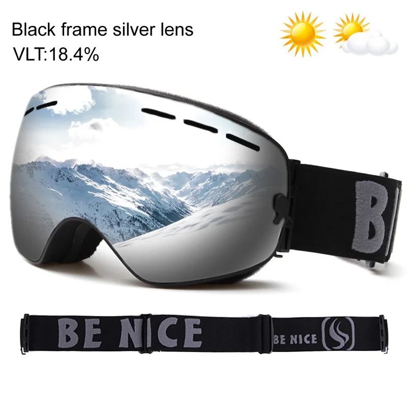 UV400 Anti Fog Double Layers Ski Goggles With Big Lens 10