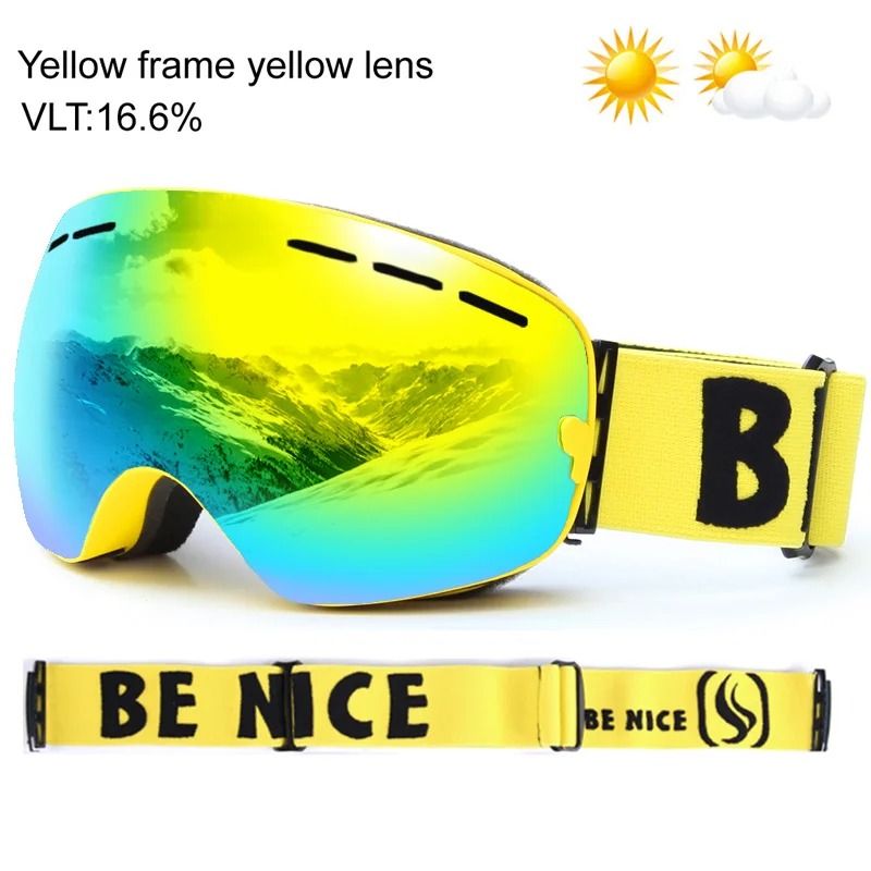 UV400 Anti Fog Double Layers Ski Goggles With Big Lens 13