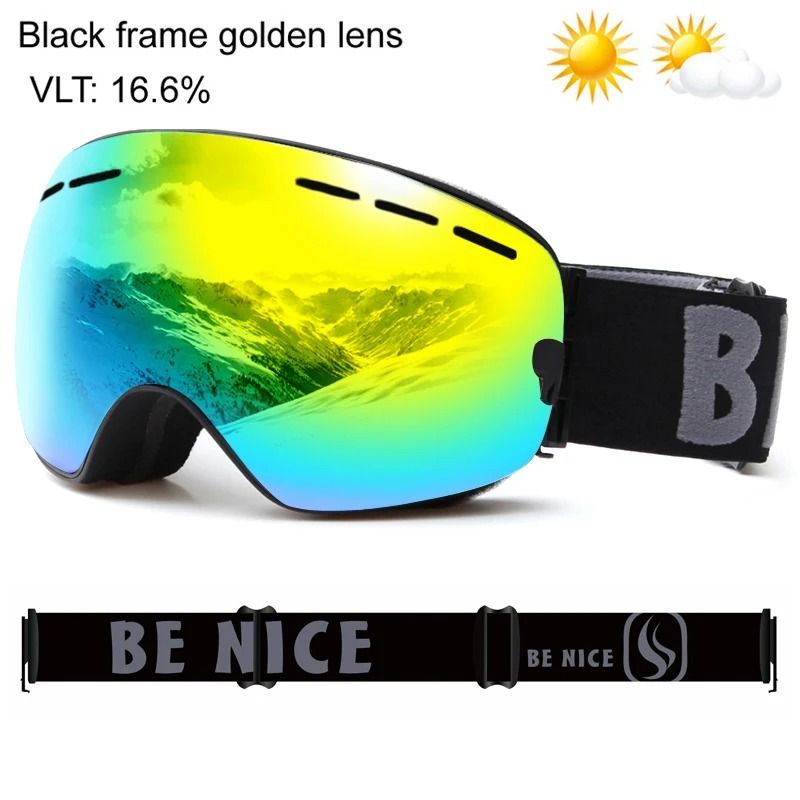 UV400 Anti Fog Double Layers Ski Goggles With Big Lens 17