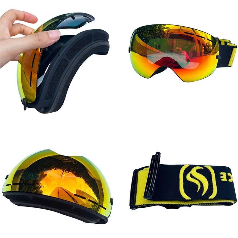 UV400 Anti Fog Double Layers Ski Goggles With Big Lens 3
