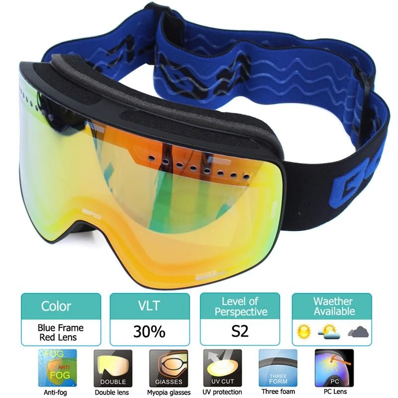 Professional Magnetic Double Layer Snow Eyewear With Quick Change Lens 17