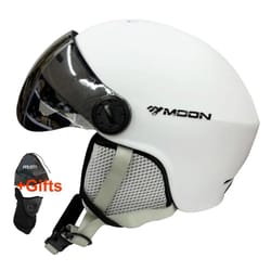 professional integrally molded snow safety helmet with performance goggles