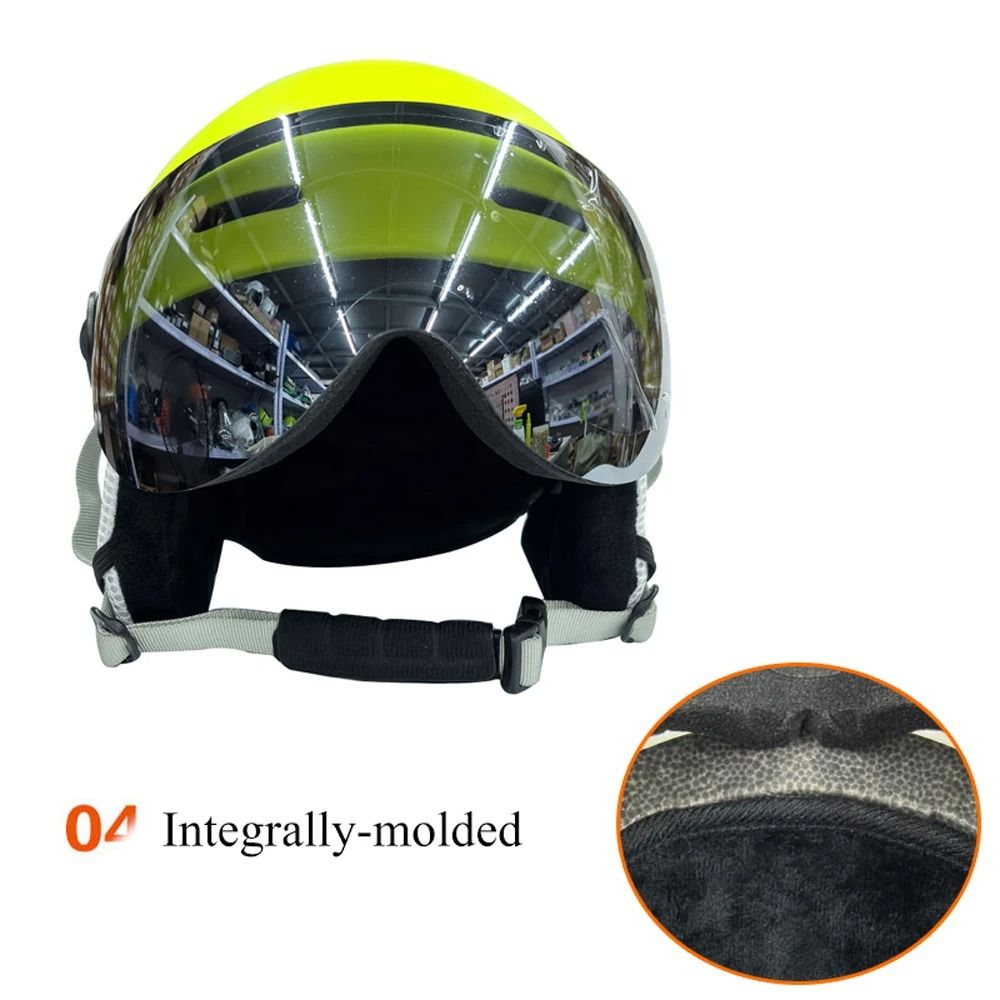 Professional Integrally Molded Snow Safety Helmet With Performance Goggles 4