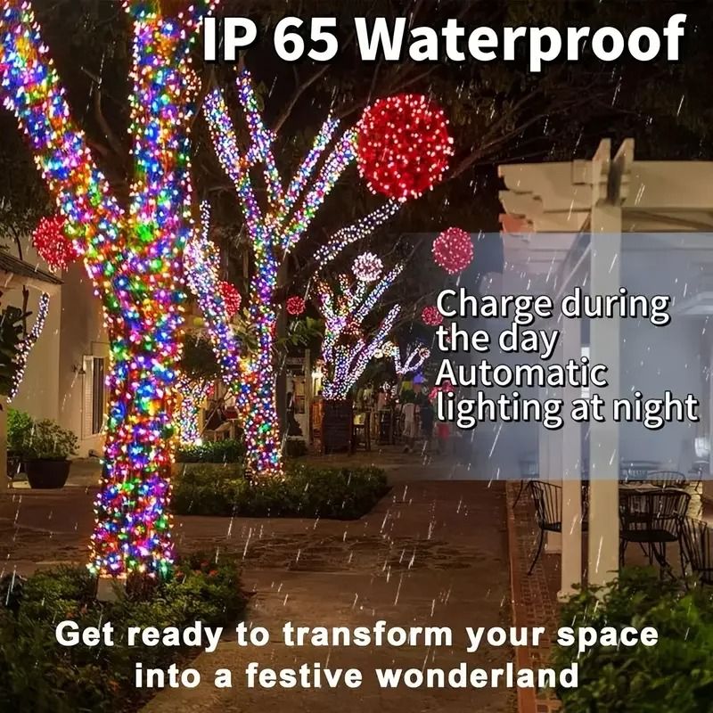 Solar Outdoor Christmas Lights Waterproof Garden String Lights 1