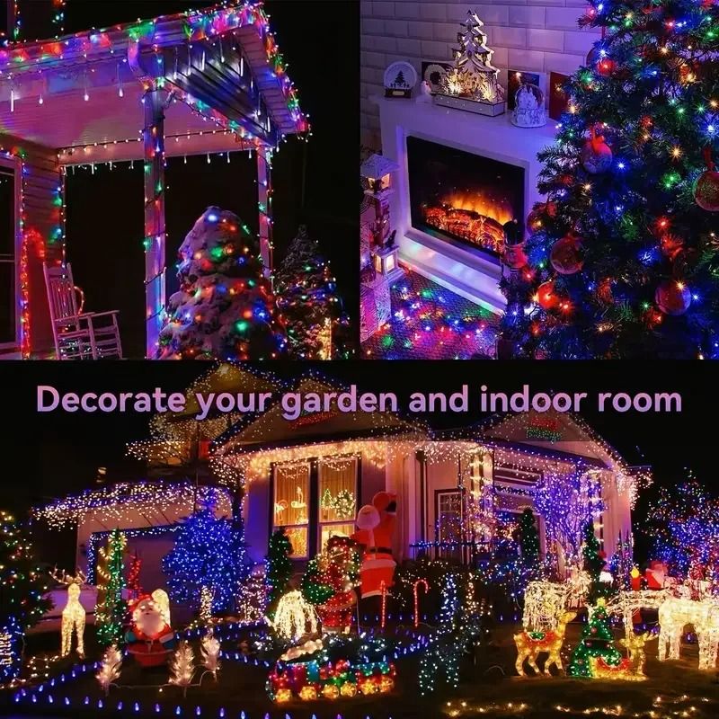 Solar Outdoor Christmas Lights Waterproof Garden String Lights 2