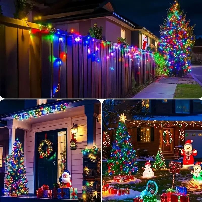 Solar Outdoor Christmas Lights Waterproof Garden String Lights 4