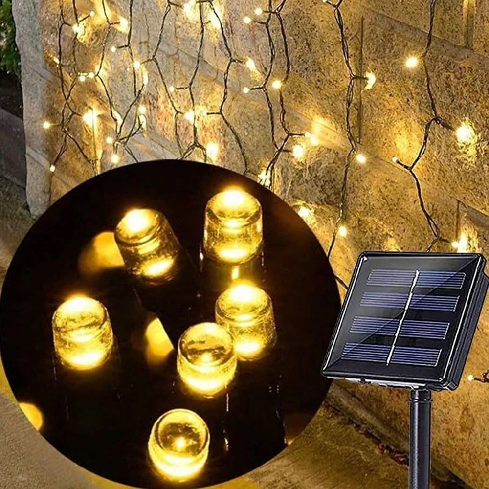 Solar Outdoor Christmas Lights Waterproof Garden String Lights 7