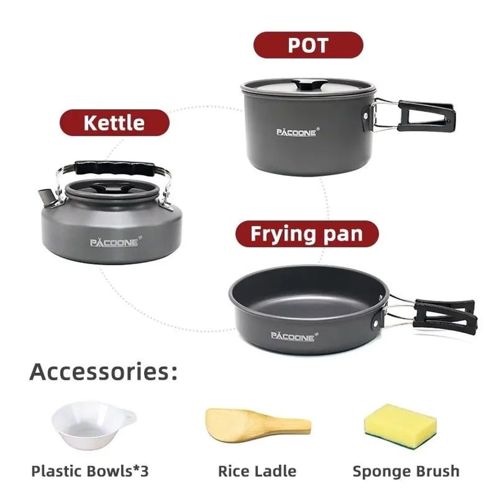 Portable Camping Cookware And Kettle Set 1