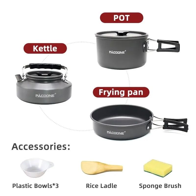 Portable Camping Cookware And Kettle Set 1
