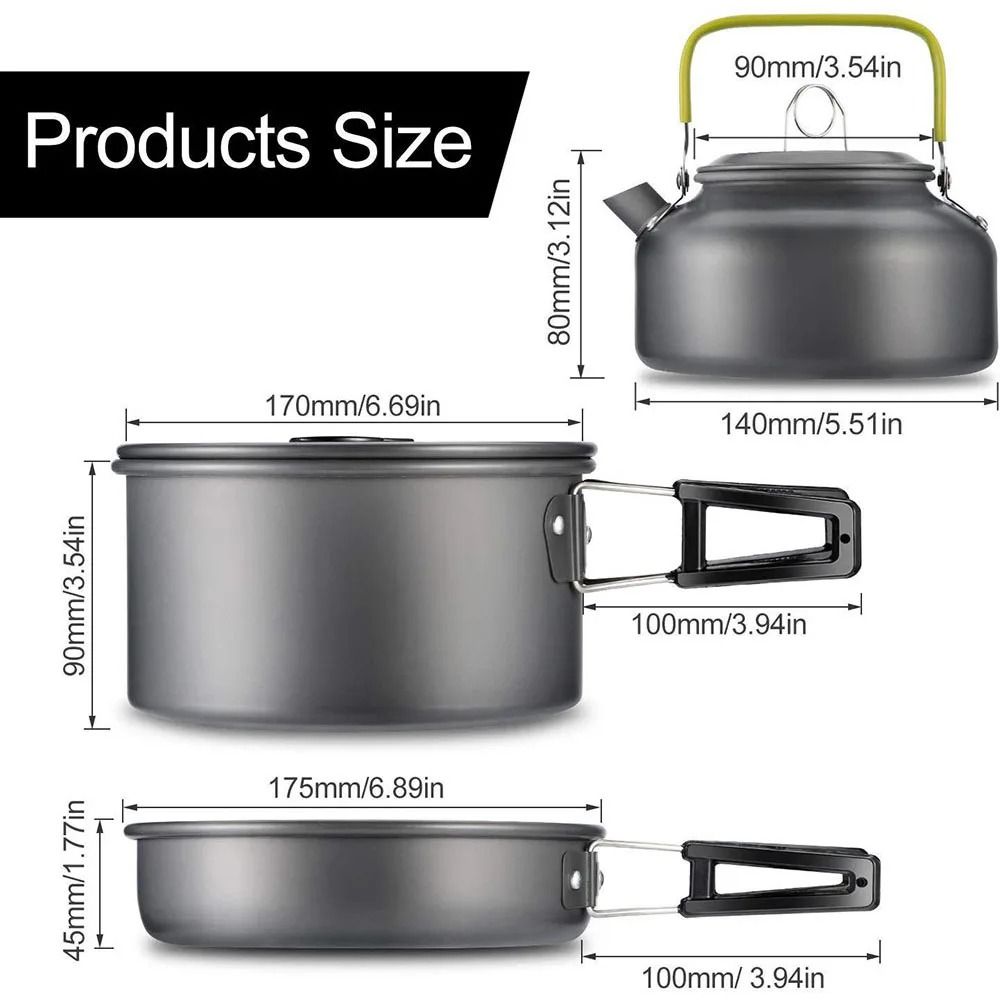 Aluminum NonStick Outdoor Camping Cookware Set 3