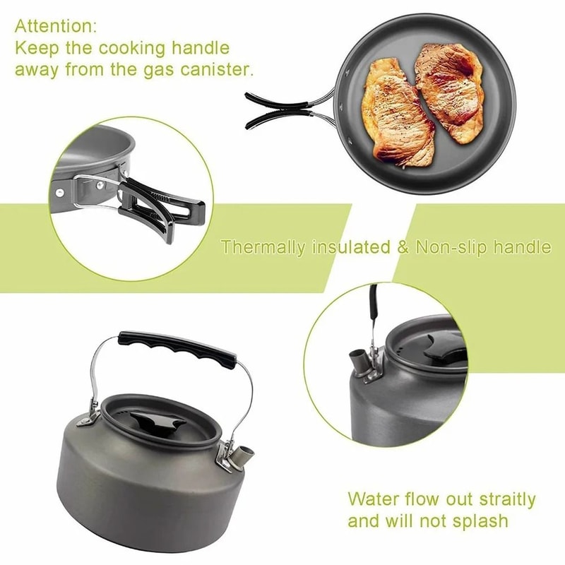 Aluminum NonStick Outdoor Camping Cookware Set 6