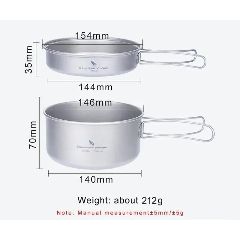 Professional Ultralight Titanium Pot And Pan Set 2