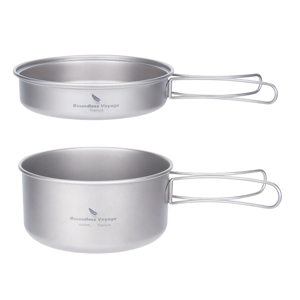 Professional Ultralight Titanium Pot And Pan Set 6
