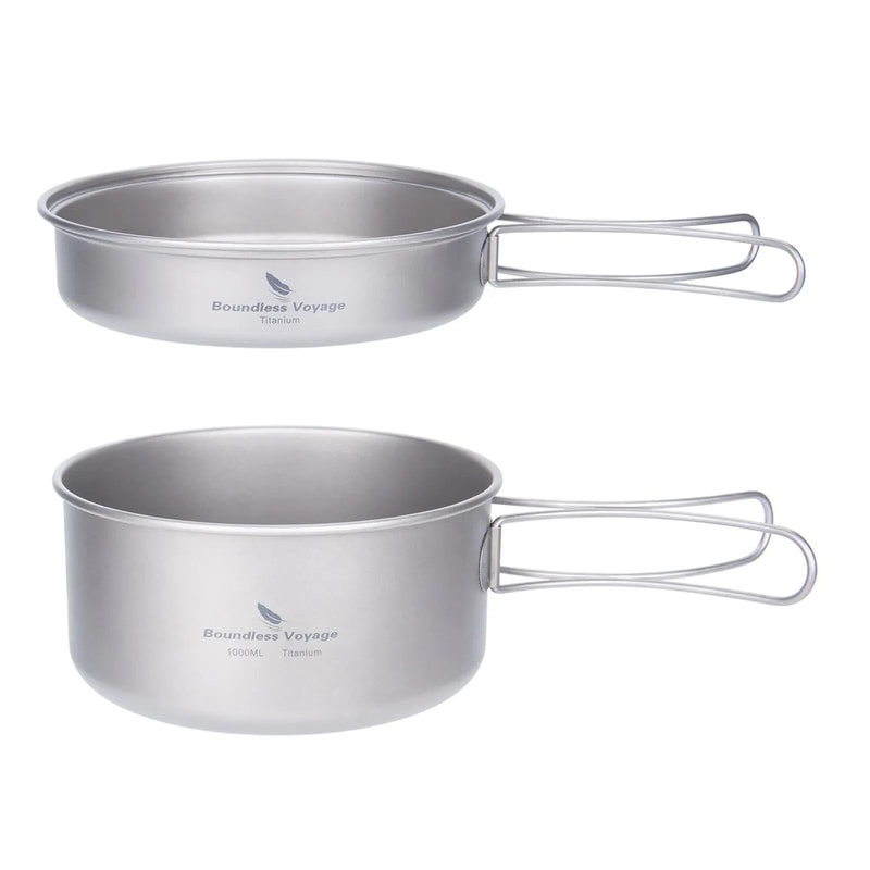 Professional Ultralight Titanium Pot And Pan Set 6