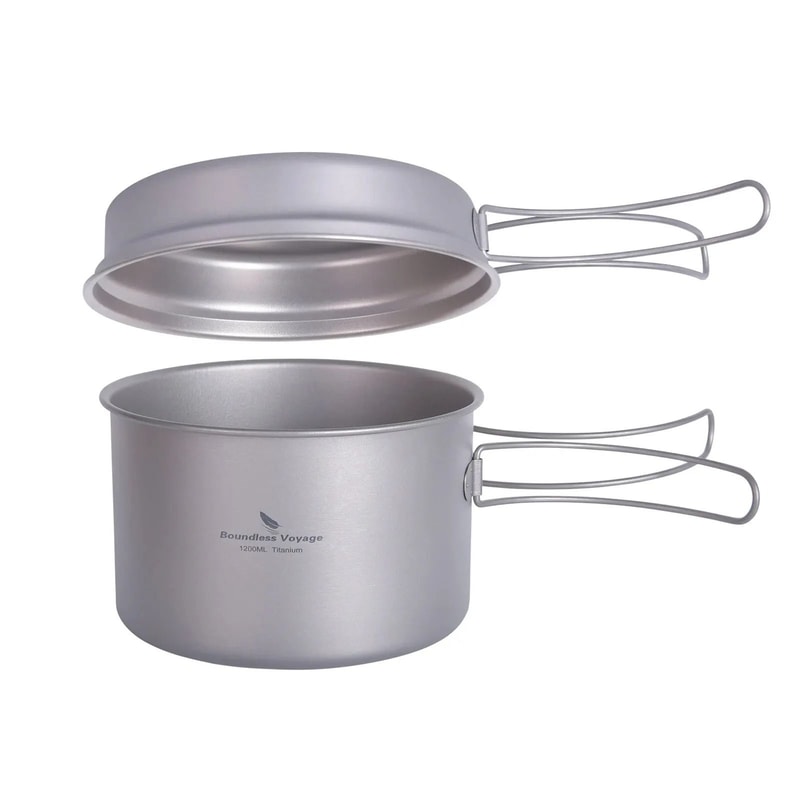 Professional Ultralight Titanium Pot And Pan Set 7