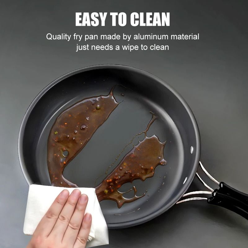 Aluminum Camping Frying Pan With Foldable Handle 2