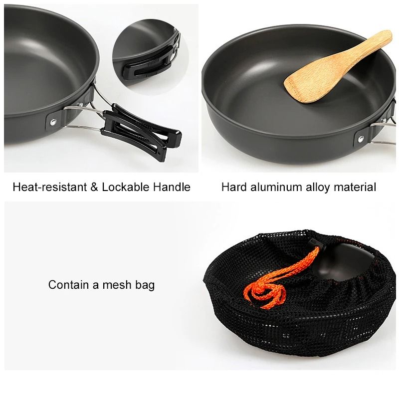 Aluminum Camping Frying Pan With Foldable Handle 3