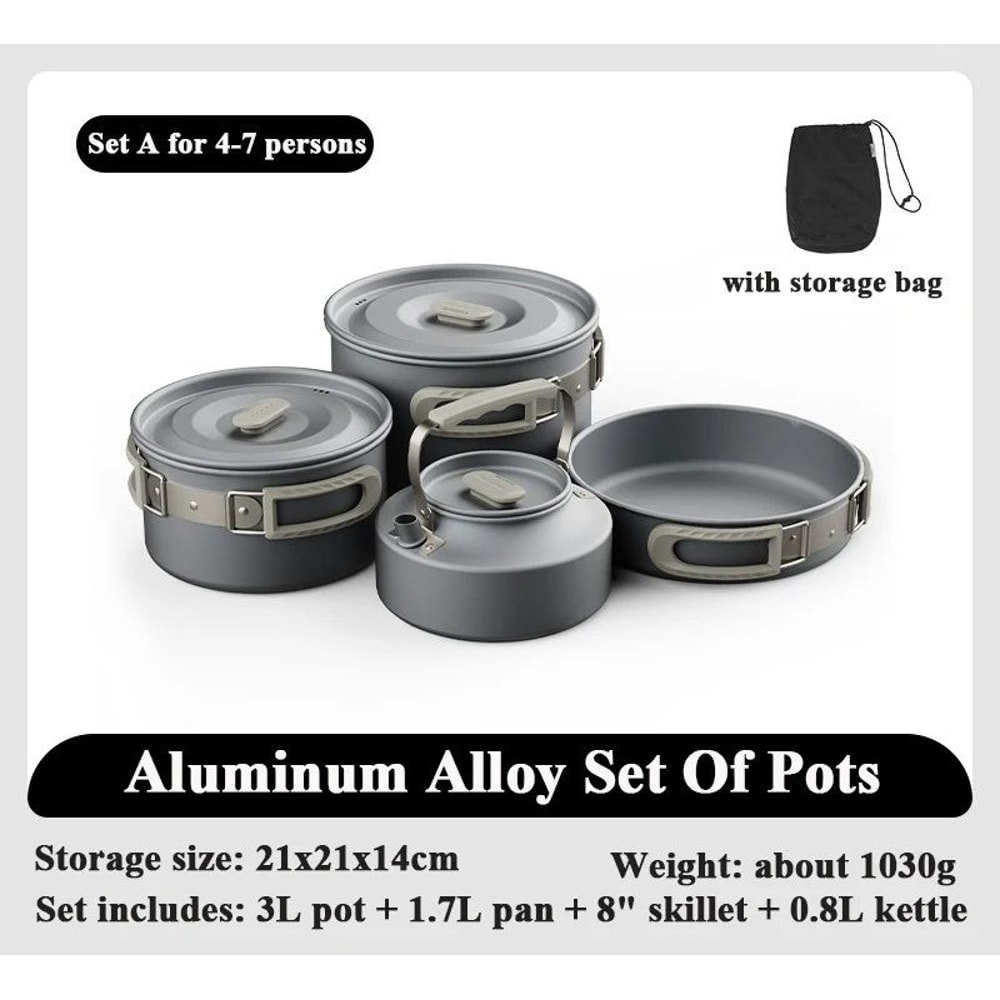 Aluminum Alloy Group Camping Cookware Set 11