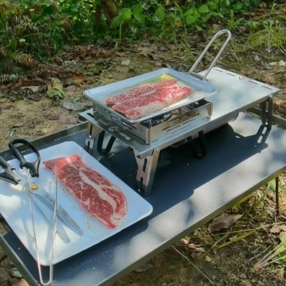 Portable Thickened Stainless Steel Steak Frying Pan 2