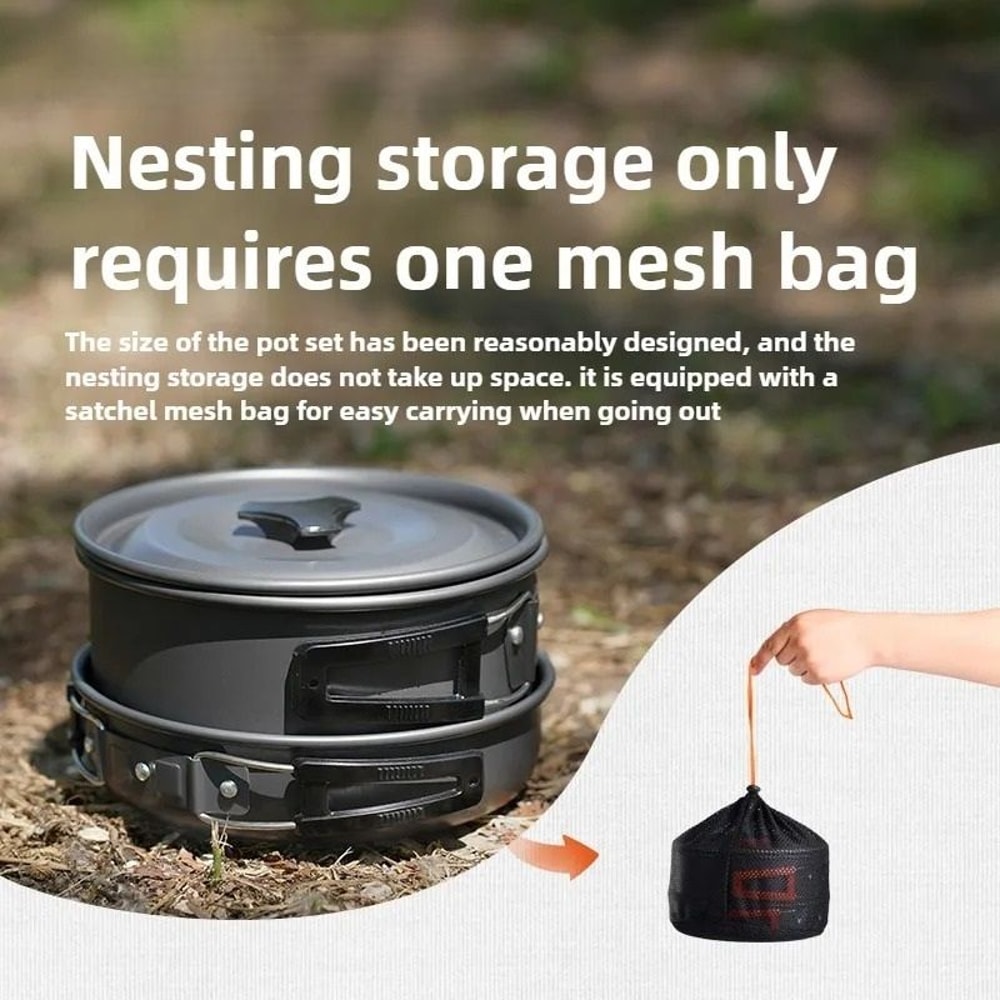 Lightweight Camping Cookware Set For 13 Persons 4
