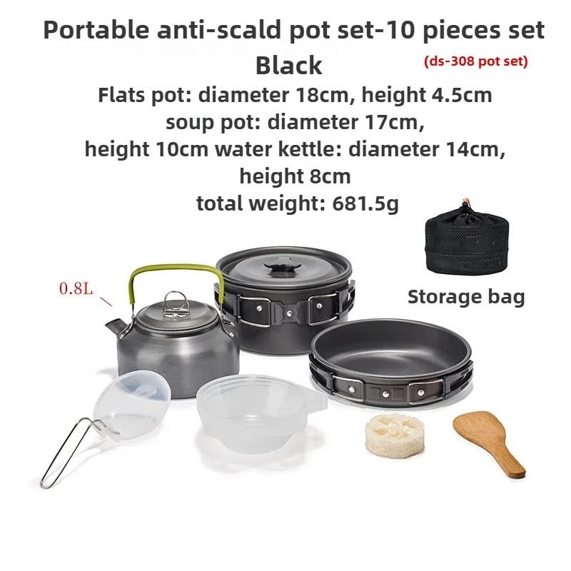 Lightweight Camping Cookware Set For 13 Persons 6
