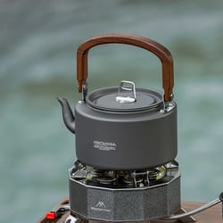 aluminum alloy camping tea kettle with wooden handle