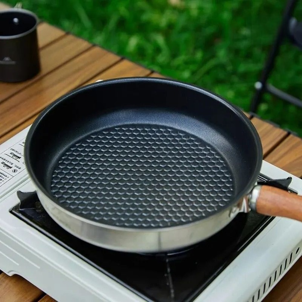 Stainless Steel NonStick Camping Frying Pan 3