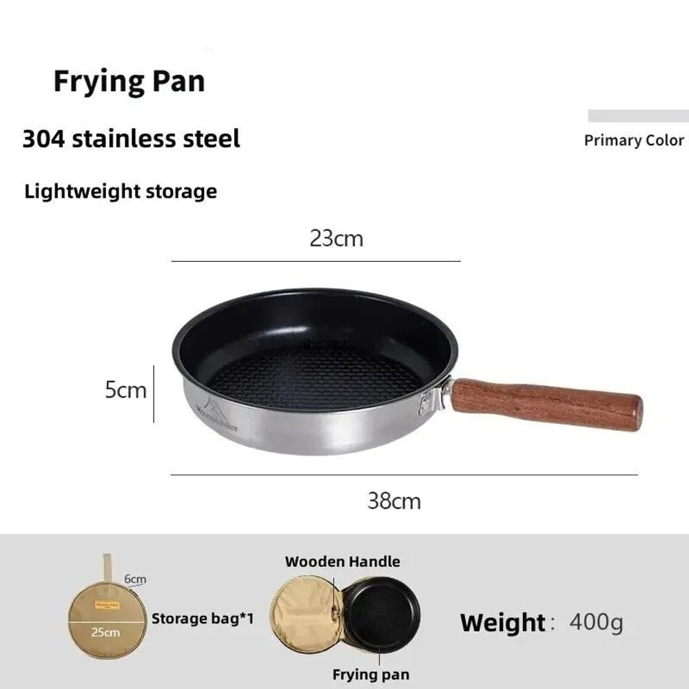 Stainless Steel NonStick Camping Frying Pan 6