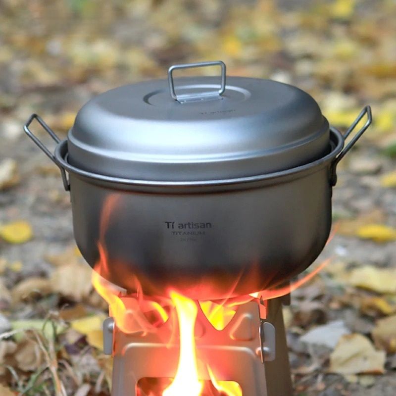 Ultralight Titanium MultiFunctional Steamer And Soup Pot System 5