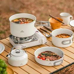 ceramic non-stick lightweight camping cookware set