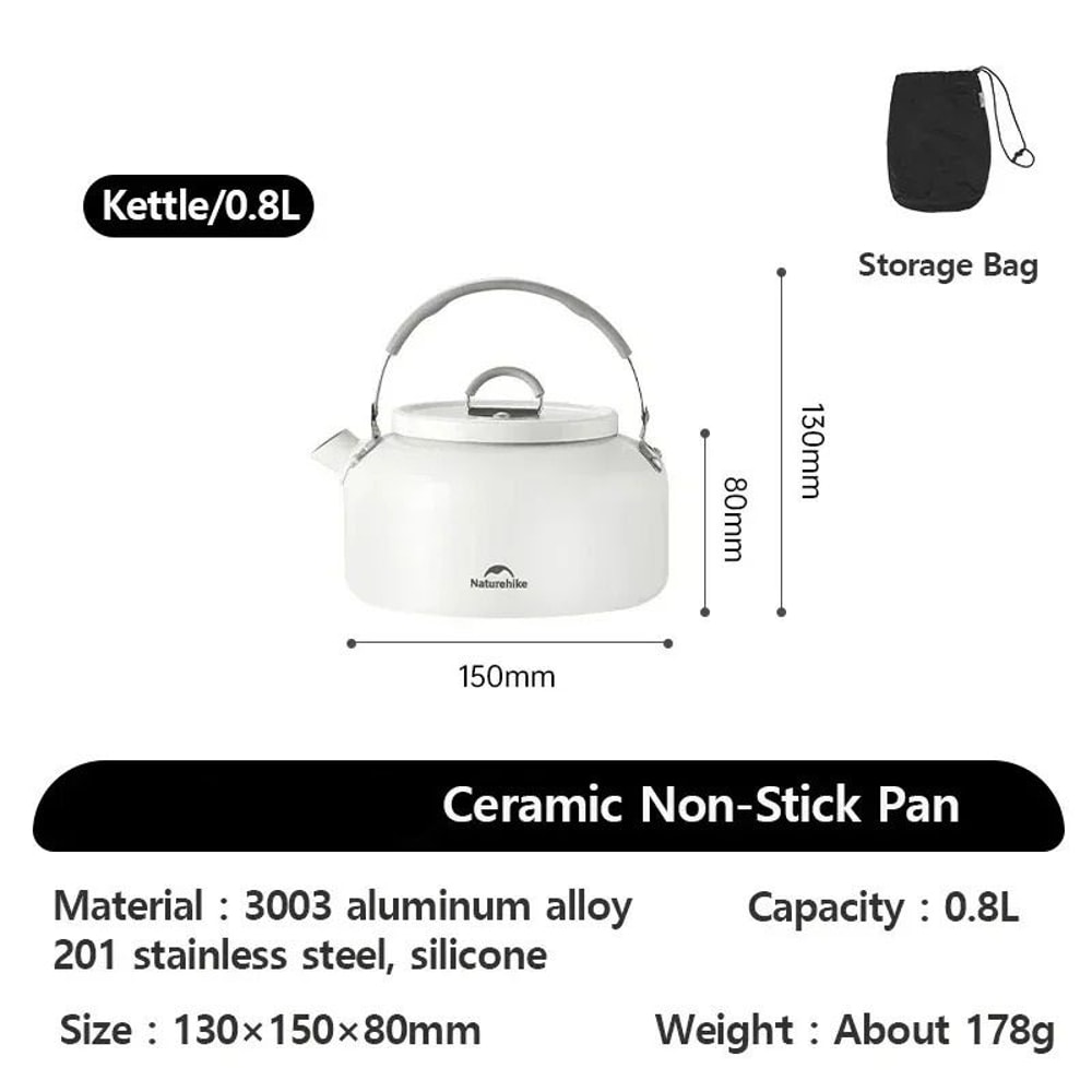 Ceramic NonStick Lightweight Camping Cookware Set 6