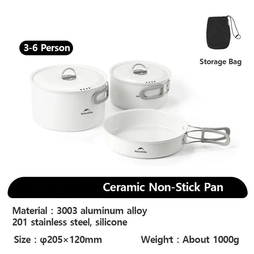 Ceramic NonStick Lightweight Camping Cookware Set 9