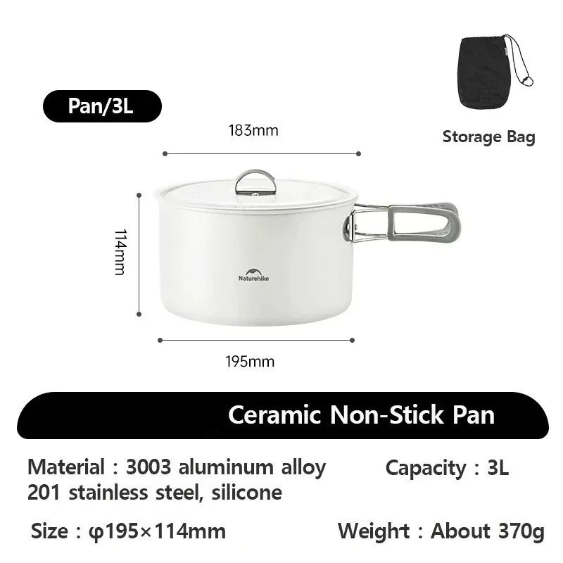 Ceramic NonStick Lightweight Camping Cookware Set 7