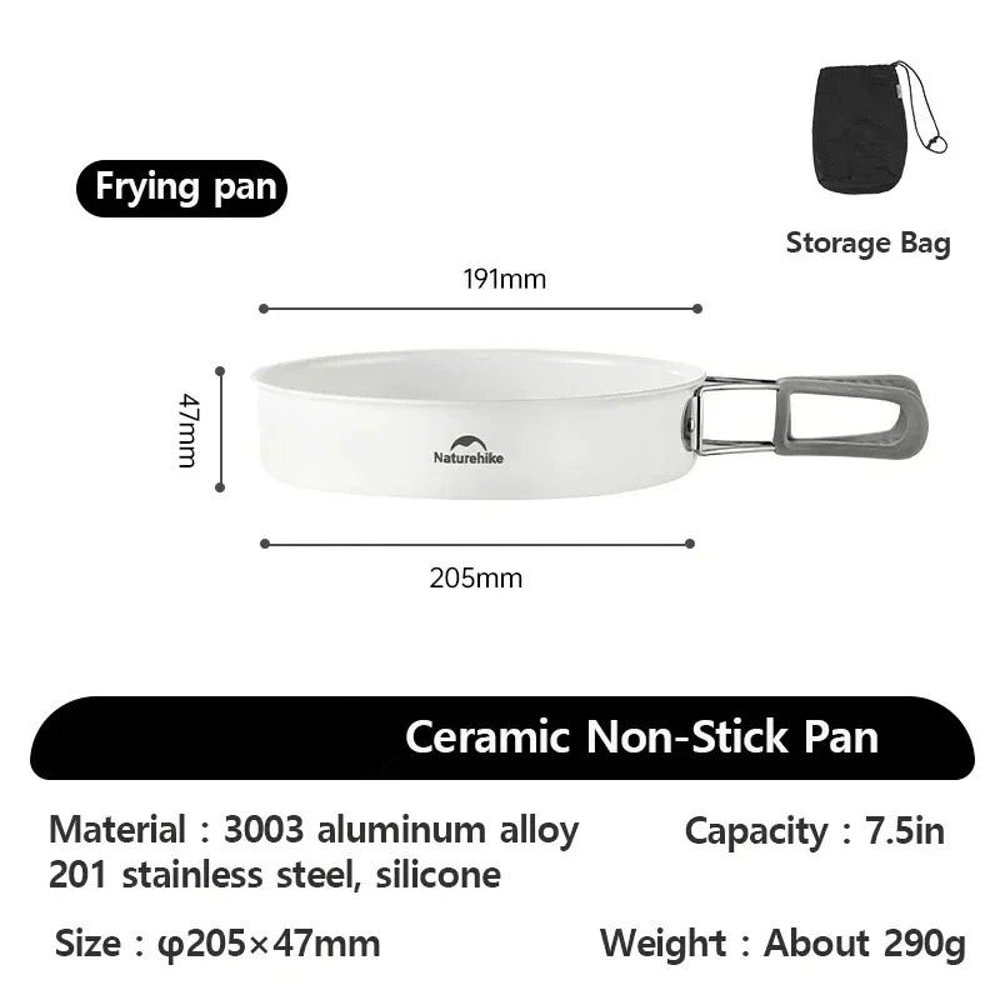 Ceramic NonStick Lightweight Camping Cookware Set 8