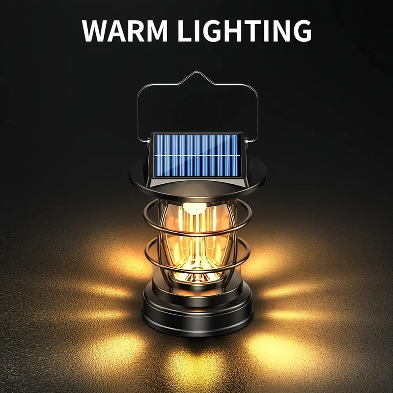 SolarPowered Retro LED Camping Lantern 3