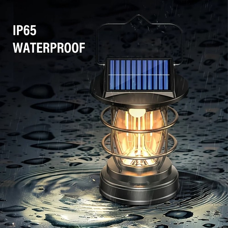 SolarPowered Retro LED Camping Lantern 5