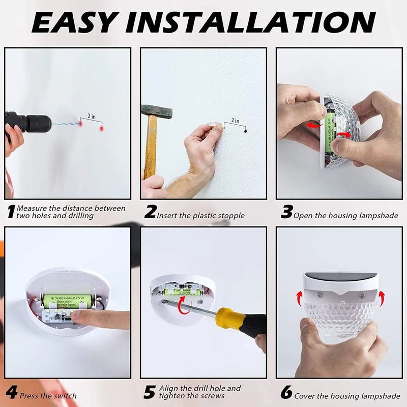 Solar LED Corrugated Fence And Wall Lights 4