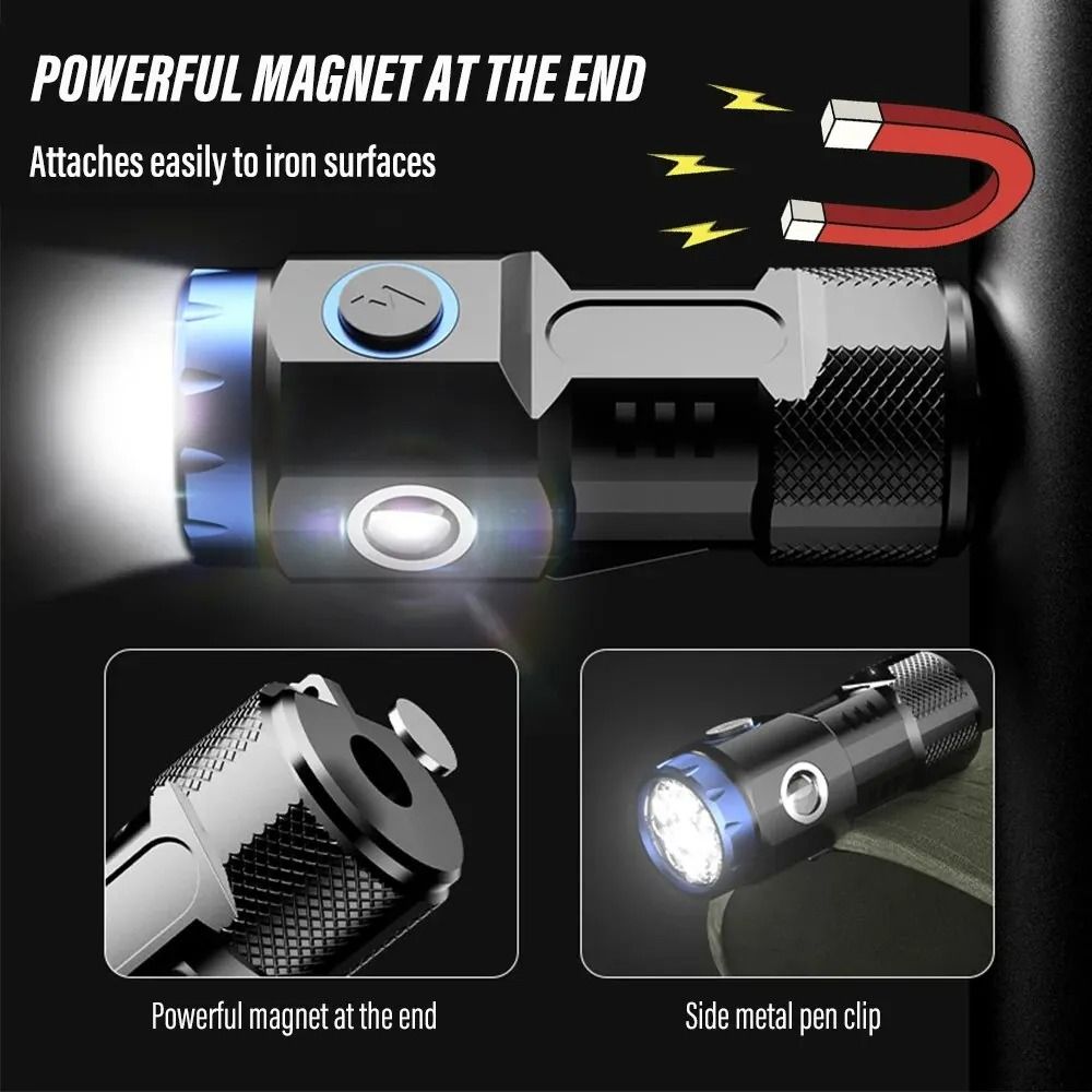 Mini Multi Function Rechargeable LED Flashlight 2