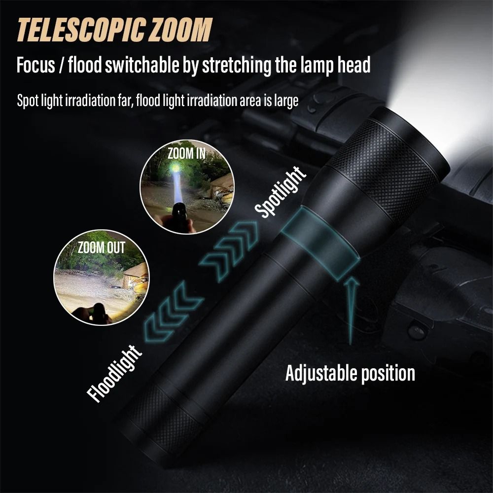 Extreme Beam LED Rechargeable Searchlight Portable Zoomable Camping Torch 2