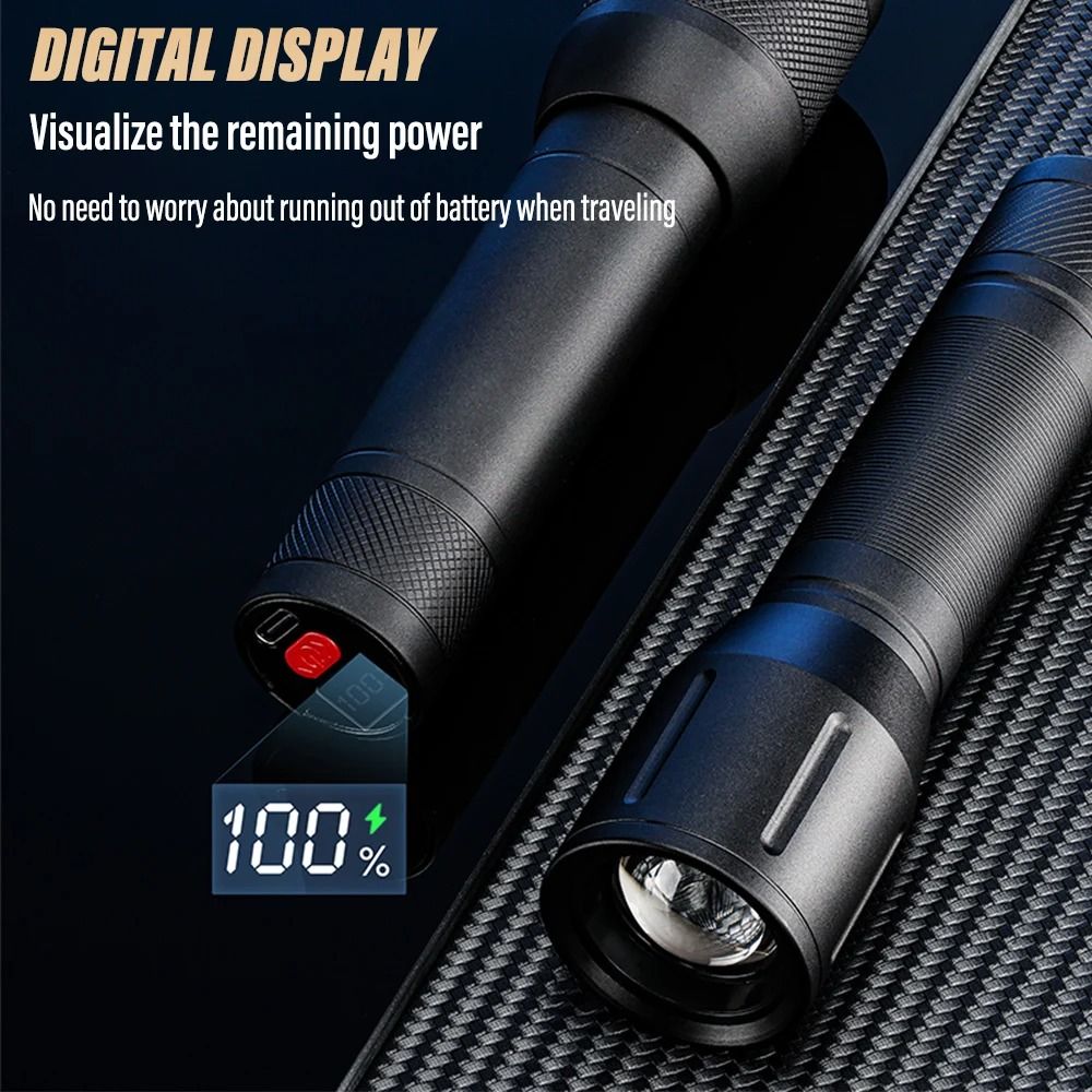 Extreme Beam LED Rechargeable Searchlight Portable Zoomable Camping Torch 4