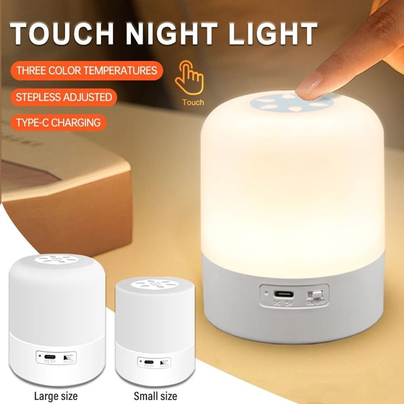 Gentle Touch Ambient Night Light Dimmable Rechargeable Bedside Lamp 0