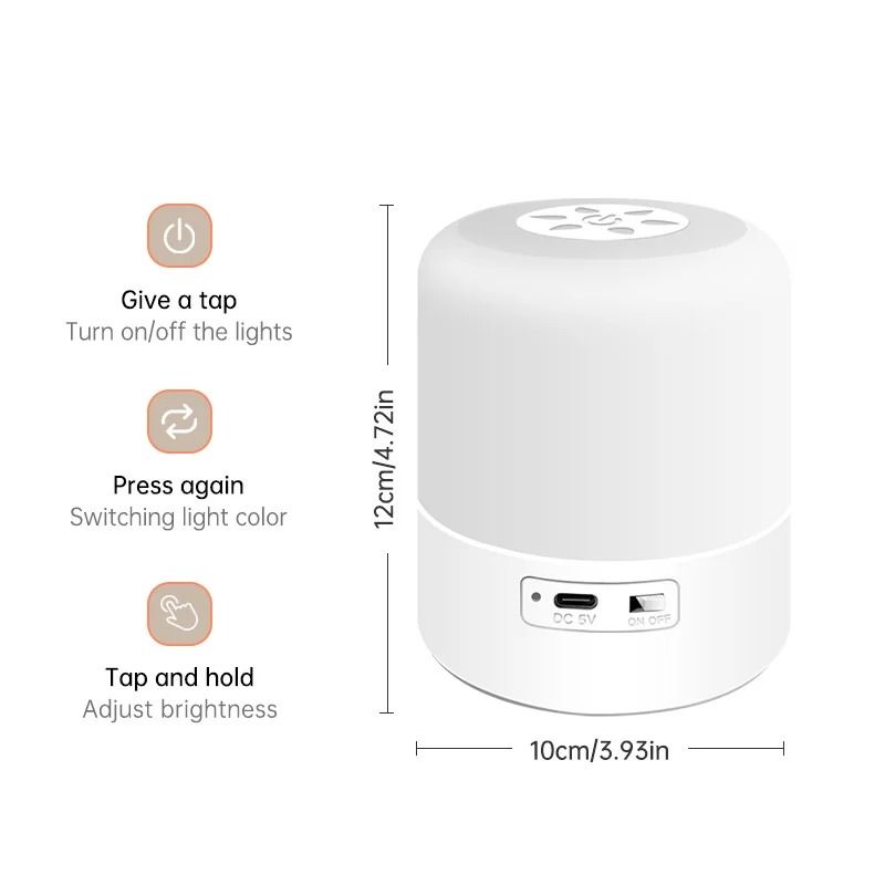 Gentle Touch Ambient Night Light Dimmable Rechargeable Bedside Lamp 7