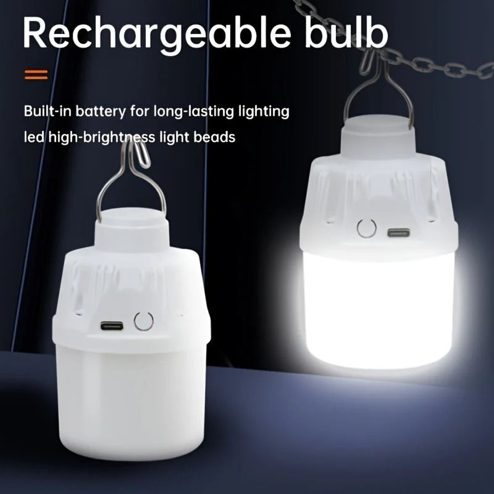 Portable Retro Camping Bulb USB Rechargeable LED Hanging Lantern 1