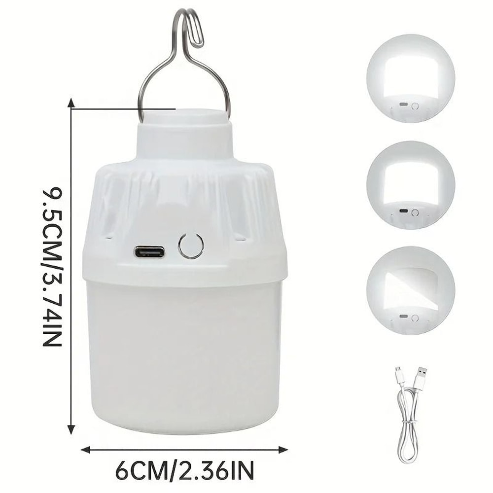 Portable Retro Camping Bulb USB Rechargeable LED Hanging Lantern 6
