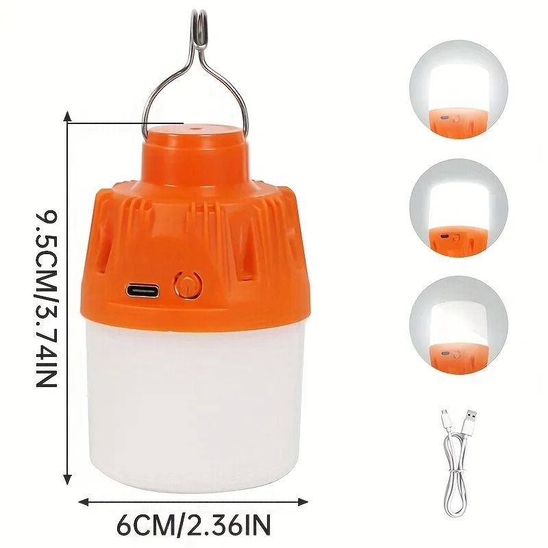Portable Retro Camping Bulb USB Rechargeable LED Hanging Lantern 7
