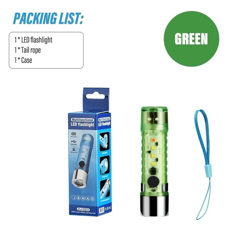 MultiFunctional Tactical Mini Flashlight Magnetic USB Rechargeable Camping Light 6